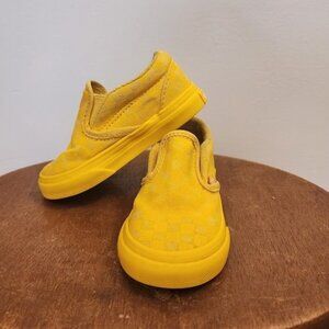 Vans Checkerboard Baby Toddler Slip-On Shoe Yellow and Gold Size 6